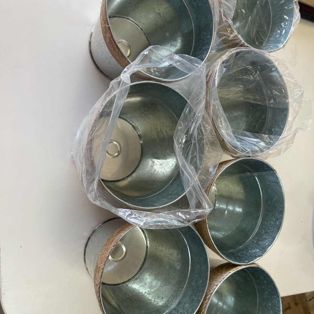 New Galvanized Buckets Set of 7